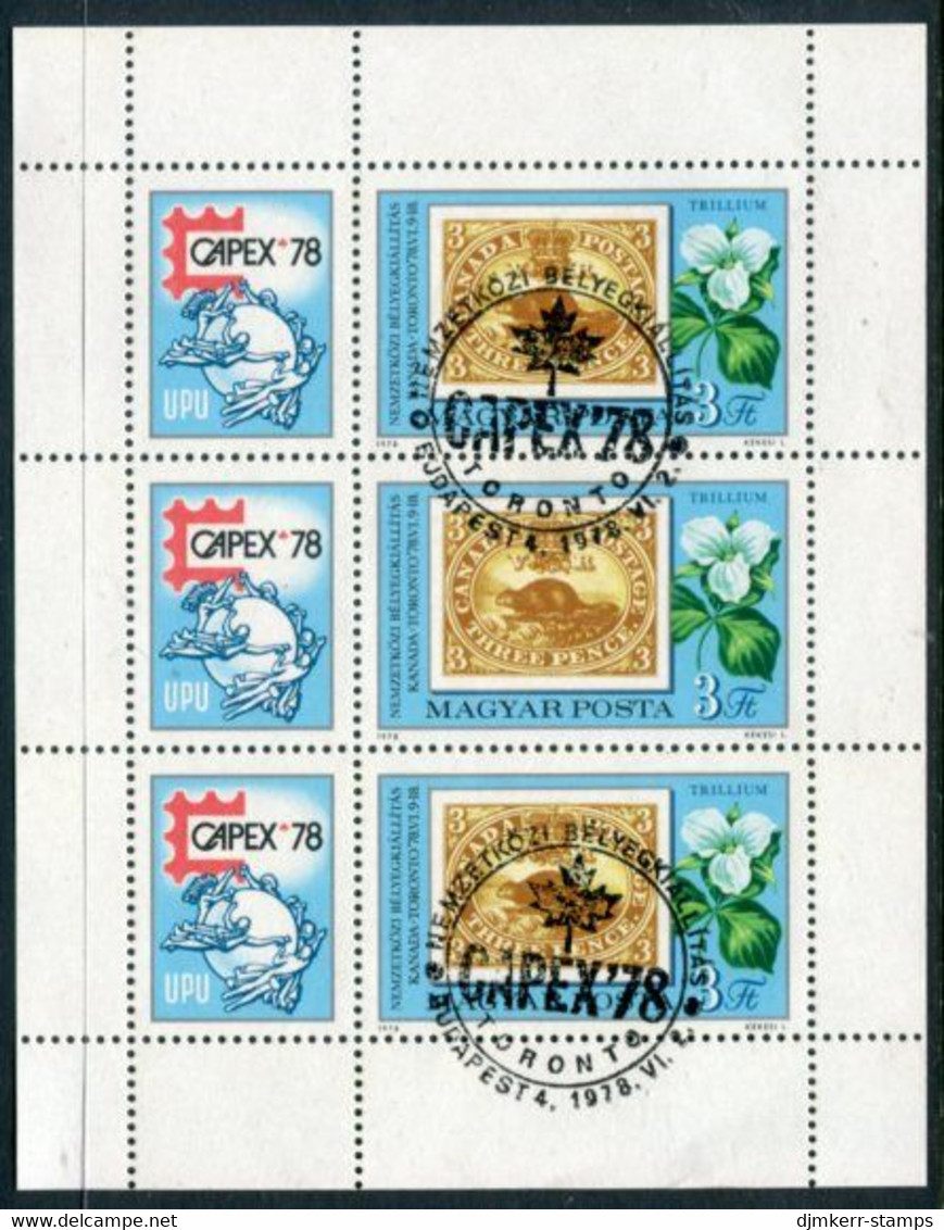 HUNGARY 1978 CAPEX Stamp Exhibition Sheetlet Used  Michel 3293 Kb - Gebraucht