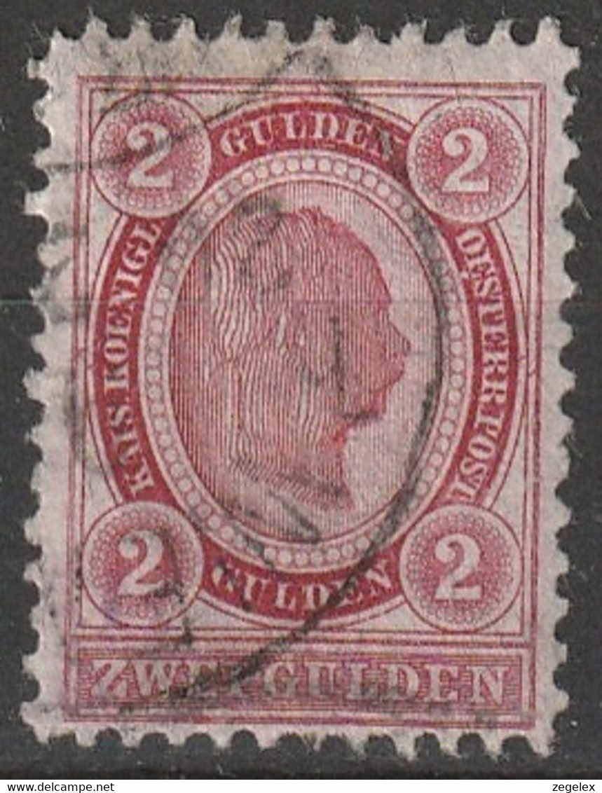 Österreich, Austria  1890 2 Gulden Gez. 11,5  MiNr. 62 - Usados