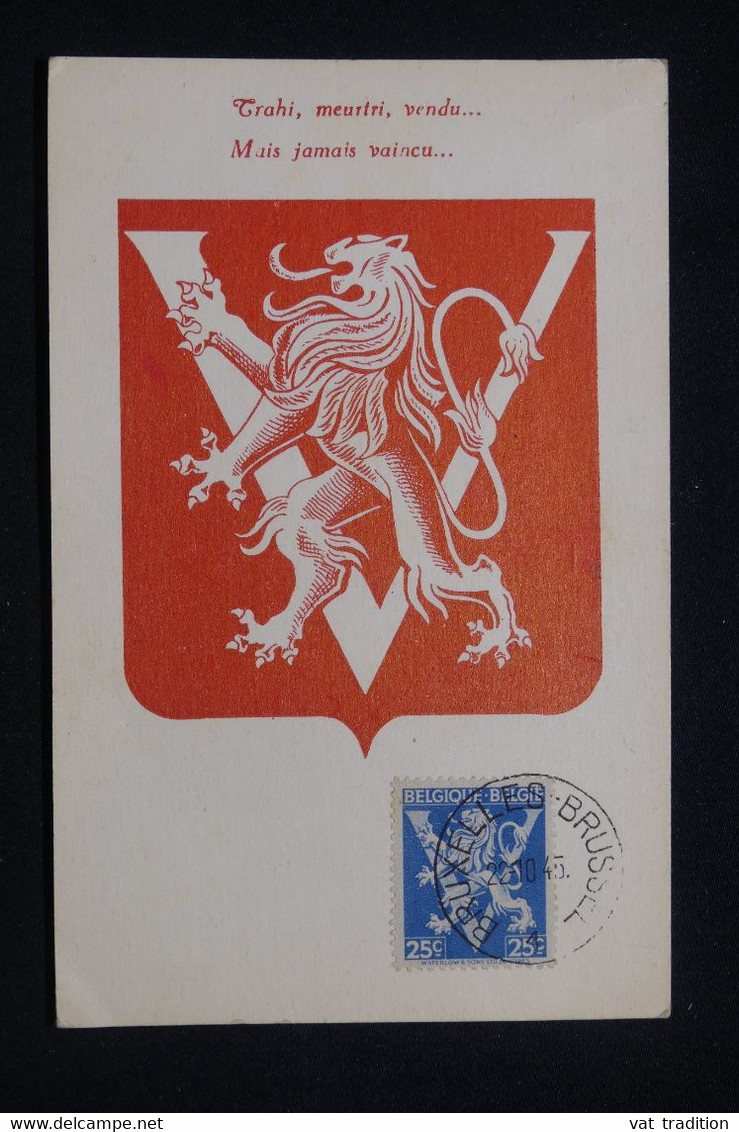 BELGIQUE - Carte Maximum En 1945 - Lion Héraldique Avec V De La Victoire - L 100151 - 1934-1951