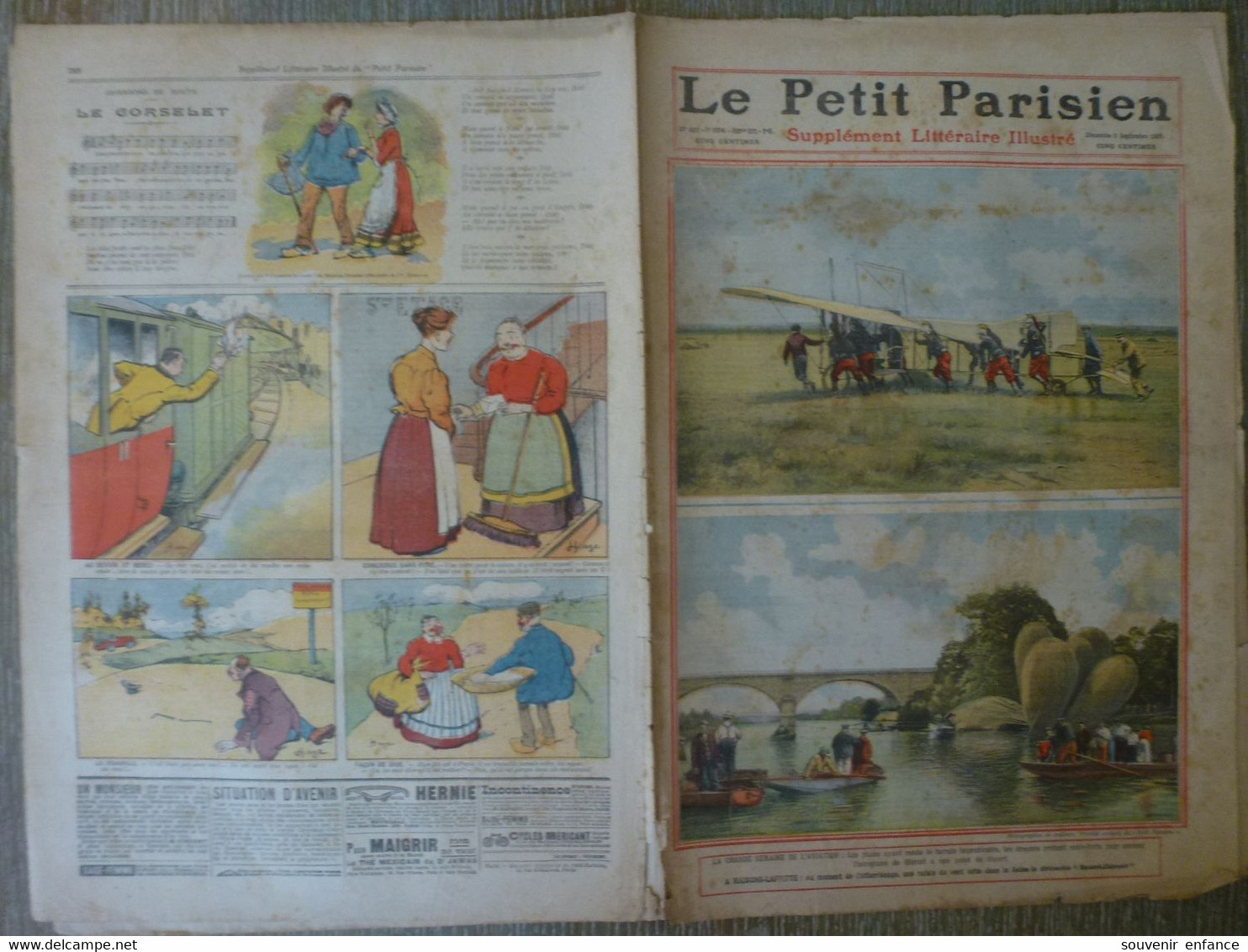 Journal Le Petit Parisien Septembre  1909 Aéroplane Blériot  Maisons Lafitte Bayard Clément Betheny - Le Petit Parisien