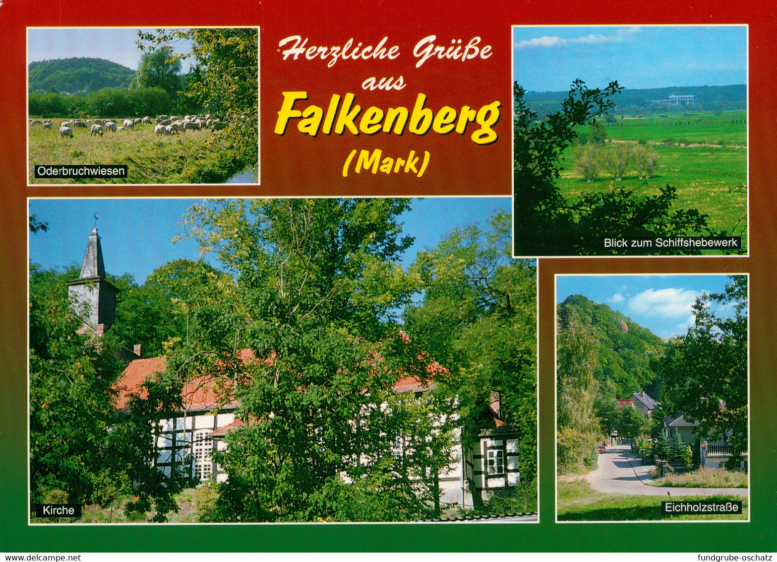 AK Falkenberg Mark Oderbruchwiesen Blick Zum Schiffshebewerk Kirche Eichholzstraße - Falkenberg (Mark)