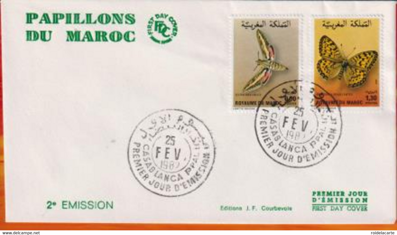 FDC -Editions  Ma  # Maroc-Marokko-Morocco-1982(N° Yvert 921-22) Faune -Papillons,Schmetterlinge,Falter,Butterflies, - Marokko (1956-...)