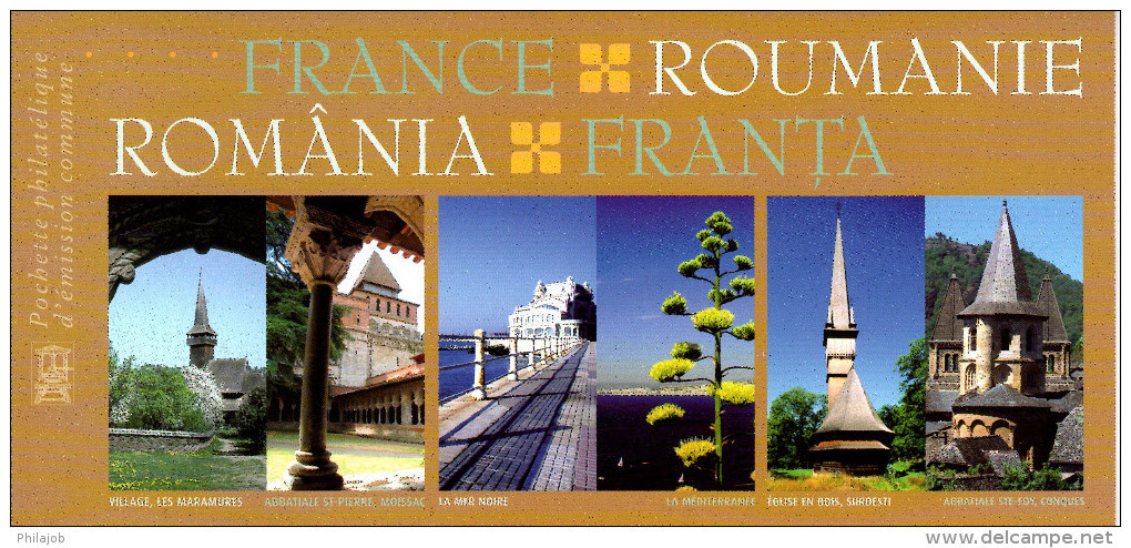 " FRANCE ROUMANIE : BRANCUSI " Sur Emission Commune De 2006 . N°YT 2 X 3963 64 + Roumanie N°YT 2 X 5147 48 PPEC - Souvenir Blocks & Sheetlets