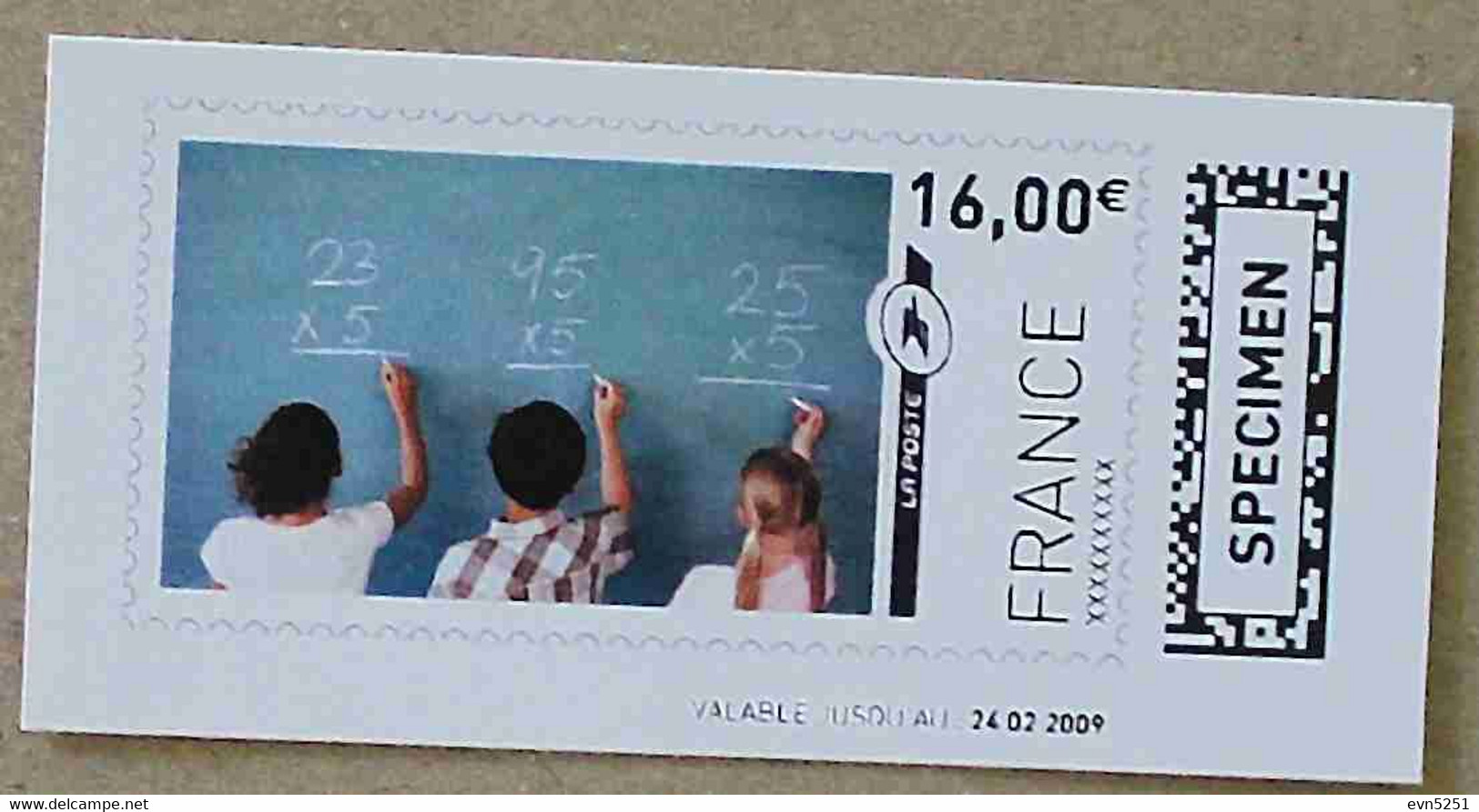 Ti02-03 : SPECIMEN - Tableau D'école 16.00 € (autoadhésif / Autocollant) - Specimen