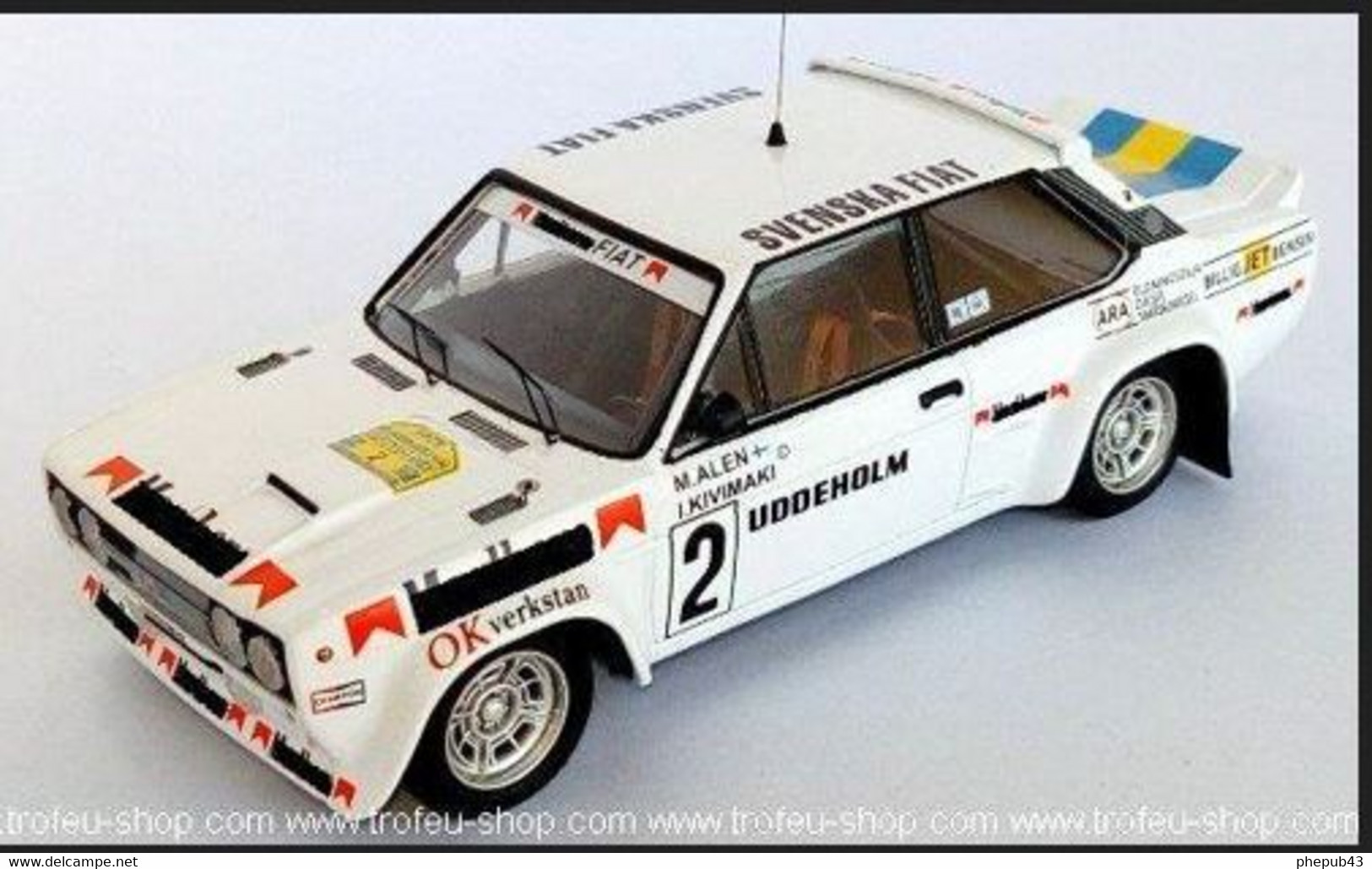 Fiat 131 Abarth - Marku Alen/I. Kivimäki - Suède 1979 #2 - Troféu - Trofeu