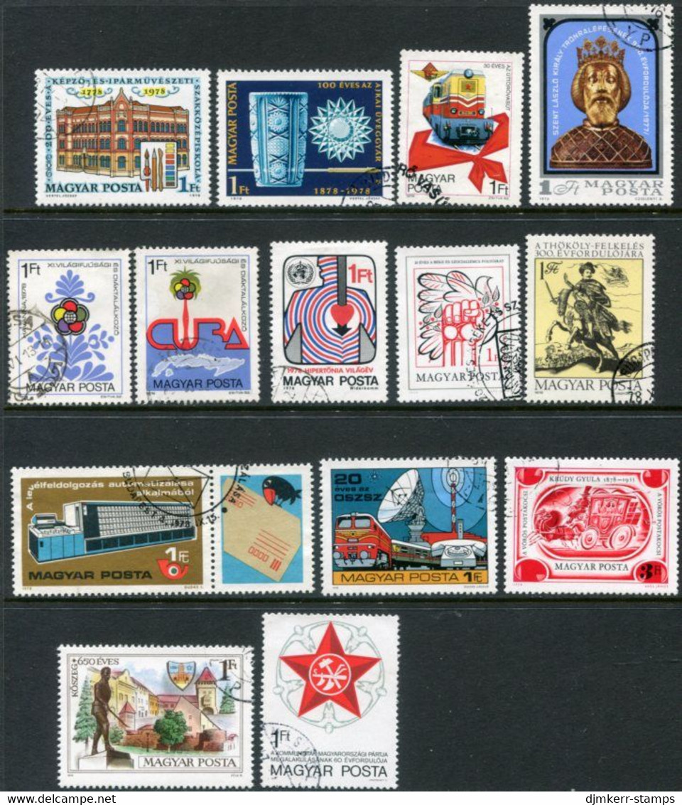 HUNGARY 1978 Fourteen Single Commemorative Issues, Used. - Used Stamps