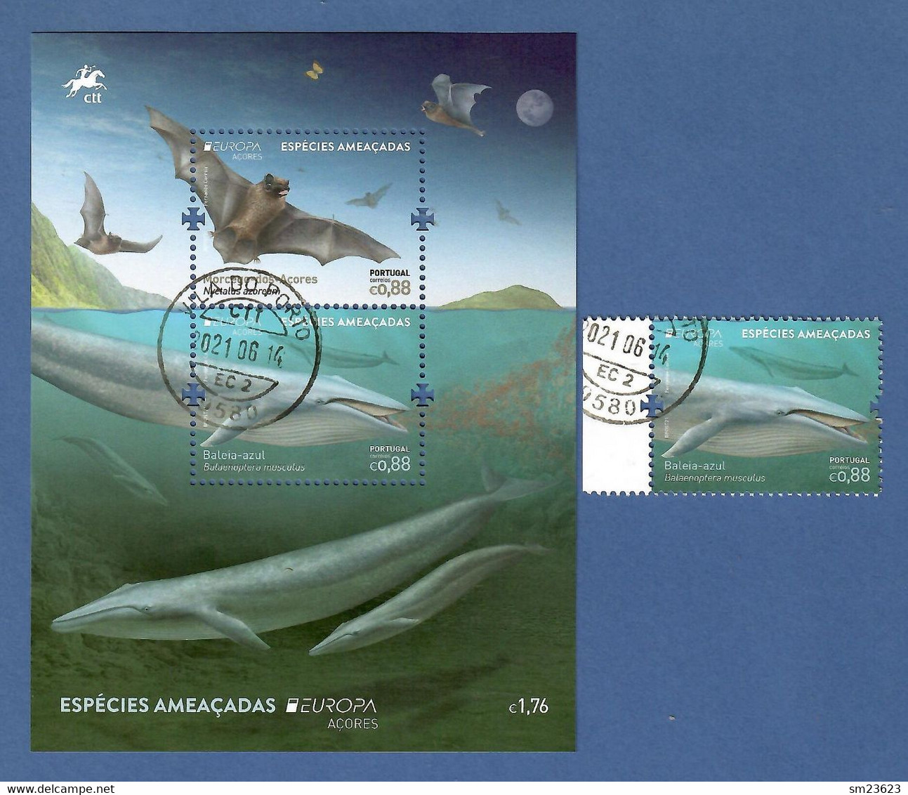 Portugal / Azoren  2021 , EUROPA CEPT National Gefährdete Wildtiere - Gestempelt / Fine Used / (o) - Used Stamps