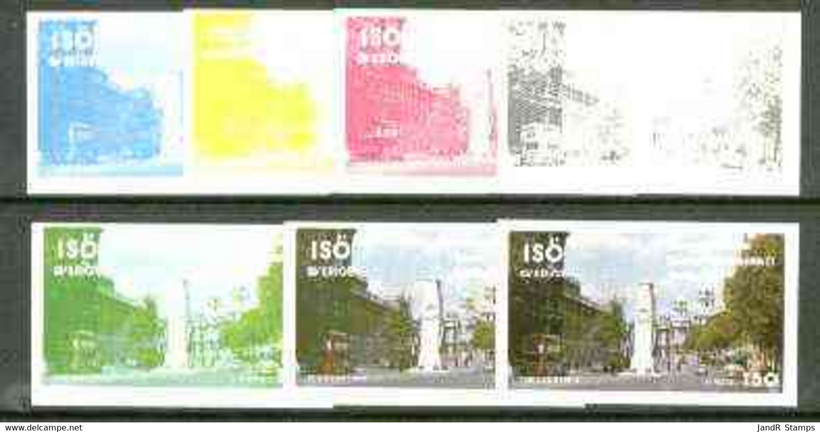 Iso - Sweden 1977 Silver Jubilee (London Scenes) 150 Value (Cenotaph) Set Of 7 Imperf Progressive Colour Proofs Comprisi - Ortsausgaben