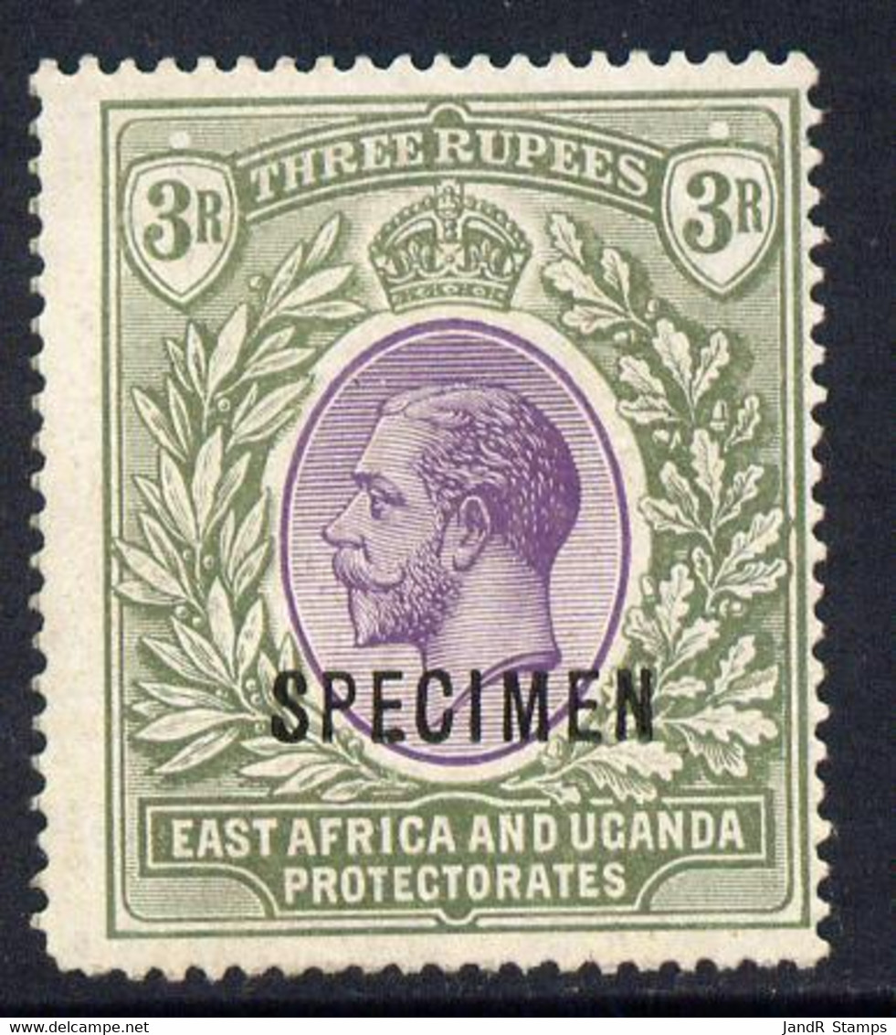 Kenya, Uganda & Tanganyika 1912-21 KG5 MCA 3r Overprinted SPECIMEN Fine With Gum But Rounded Corner Perf Only About 400 - Other & Unclassified