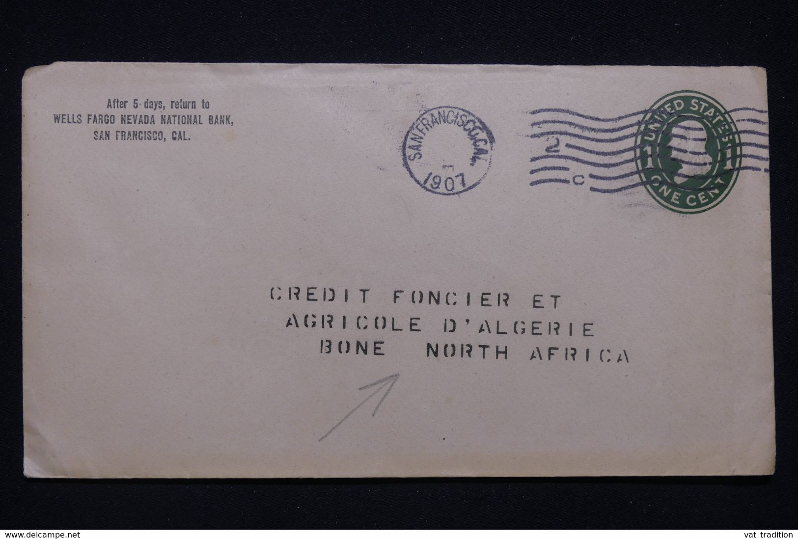 ETATS UNIS - Entier Postal Commercial De San Francisco En 1907 Pour Bône ( Algérie ) - L 100201 - 1901-20