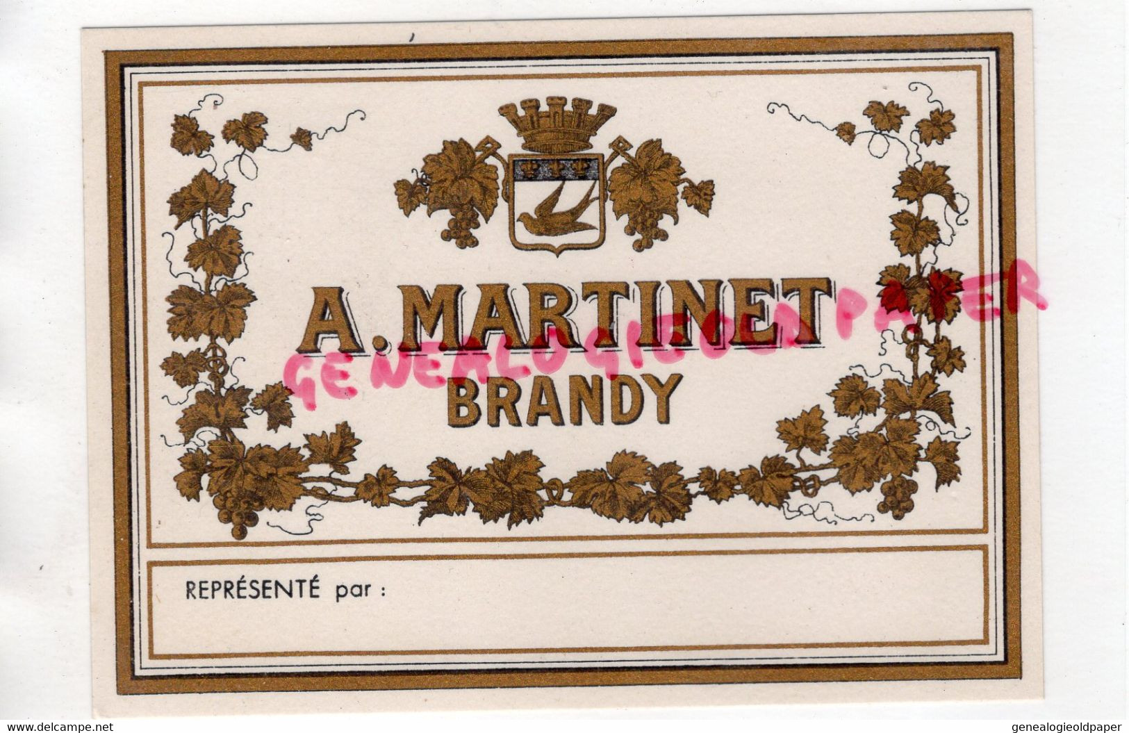 16- COGNAC - CARTE VISITE REPRESENTANT  A. MARTINET BRANDY - Visitenkarten