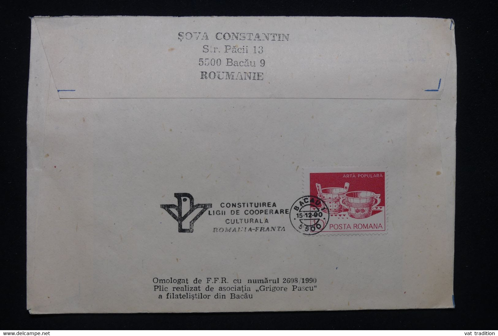 ROUMANIE - Enveloppe De La Coopération Culturelle En 1990 Pour La France - L 100213 - Brieven En Documenten