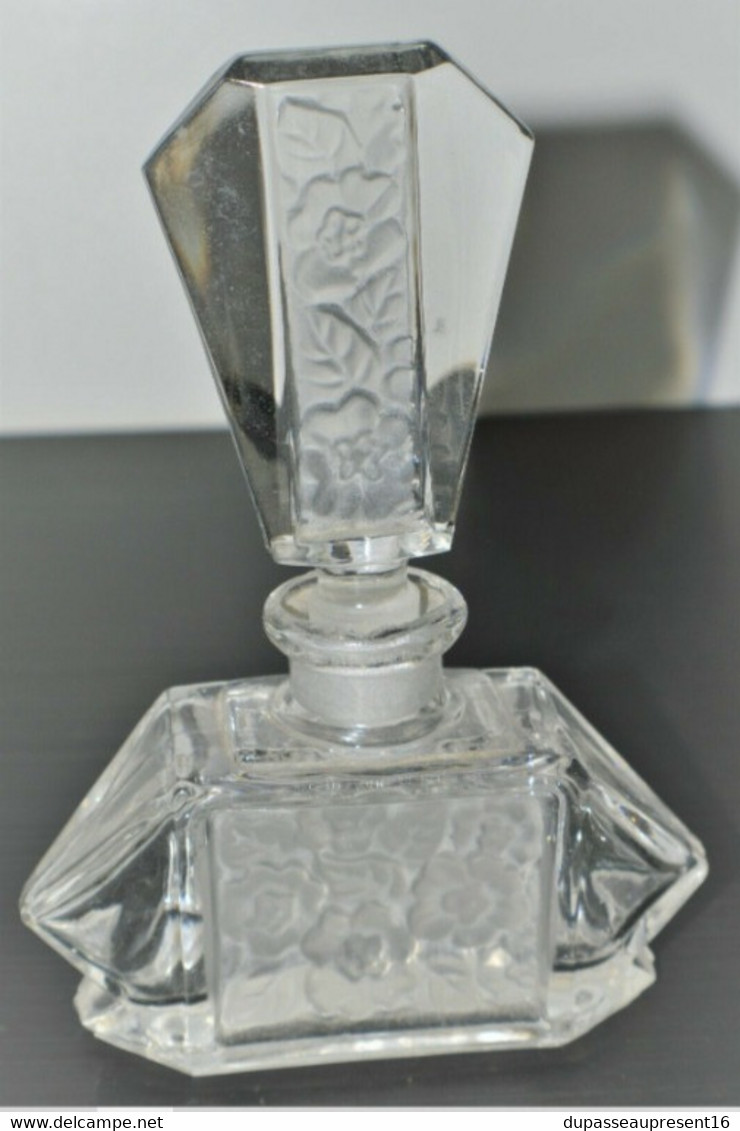 FLACON PARFUM HEINRICH HOFFMANN VERRE Satiné AUX FLEURS 1920 ART DECO BOHEME XXe - Flakons (leer)