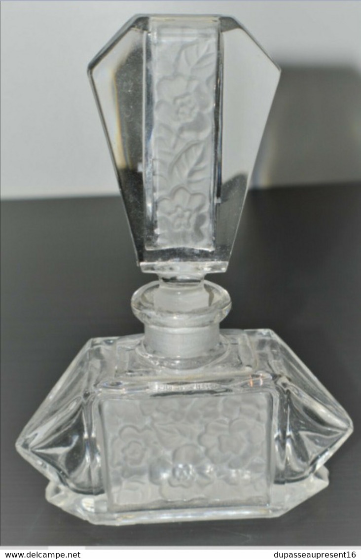 FLACON PARFUM HEINRICH HOFFMANN VERRE Satiné AUX FLEURS 1920 ART DECO BOHEME XXe - Flacons (vides)