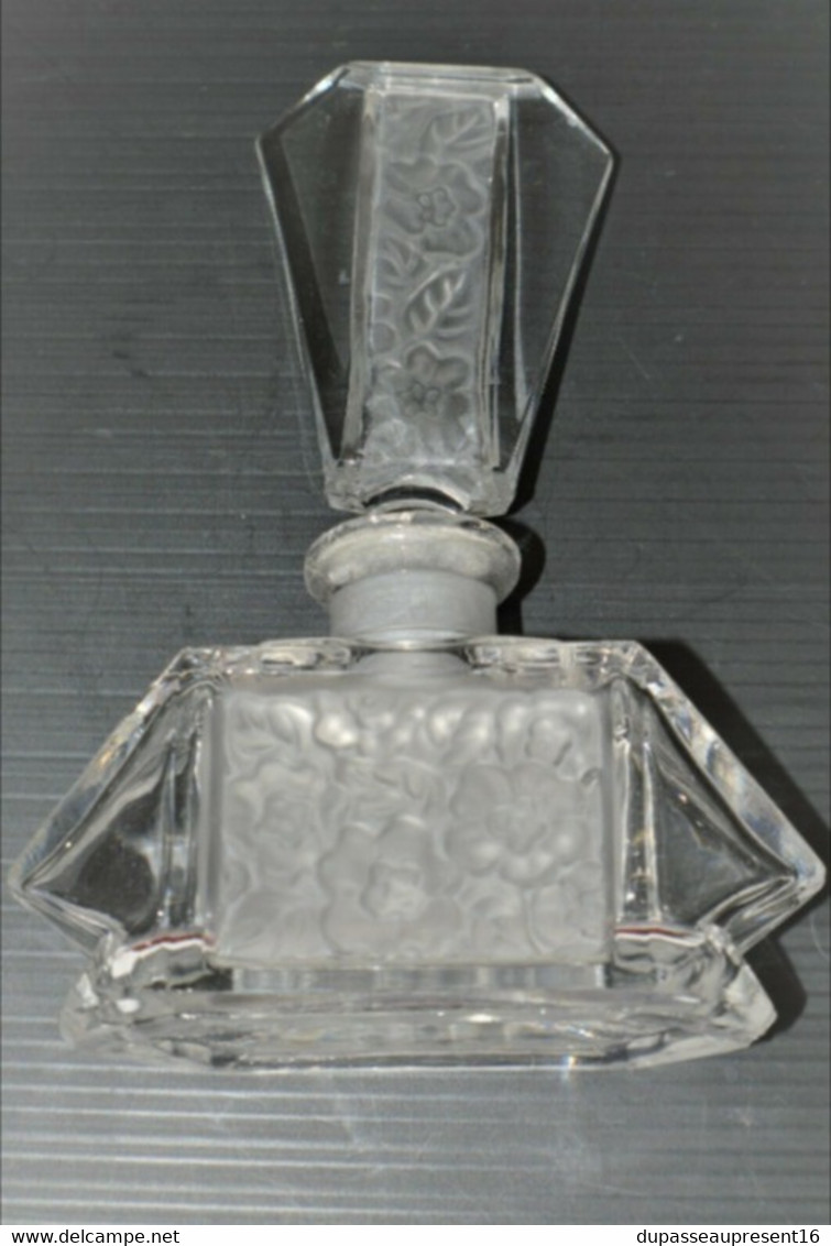 FLACON PARFUM HEINRICH HOFFMANN VERRE Satiné AUX FLEURS 1920 ART DECO BOHEME XXe