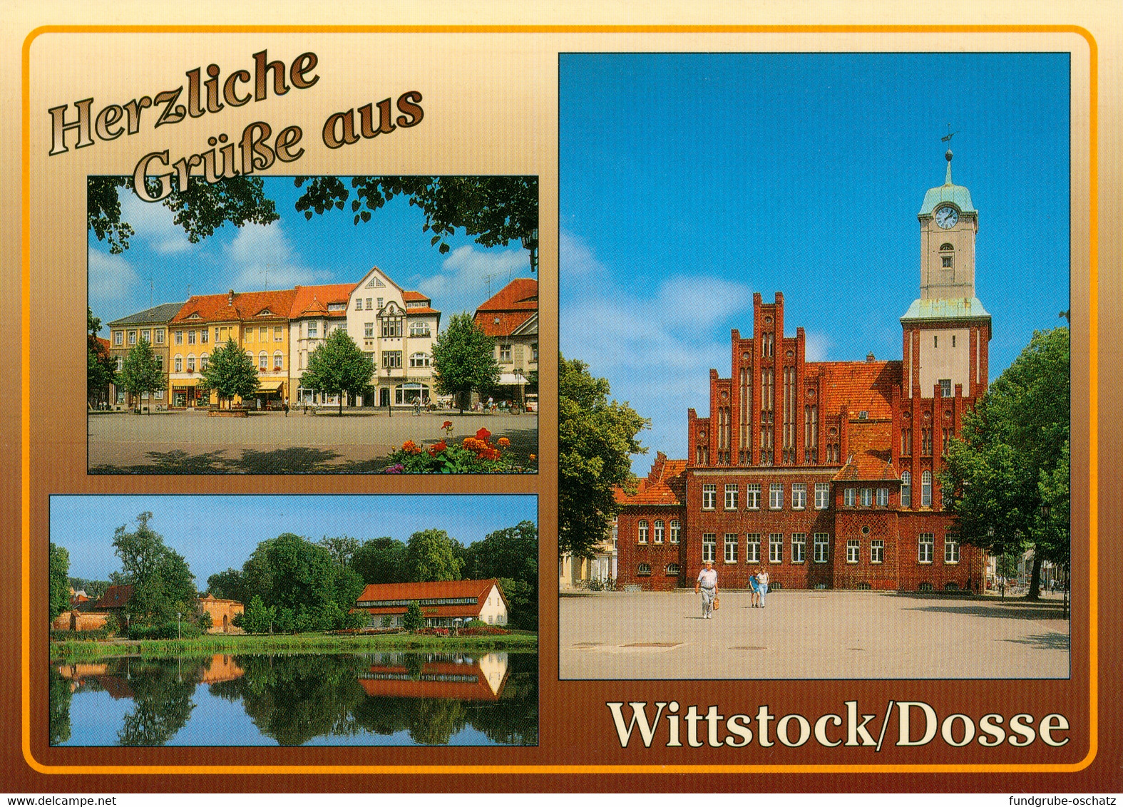 AK Wittstock Dosse Markt Rathaus Blick über Den Dosseteich Zum Hotel Am Röbler Thor - Wittstock