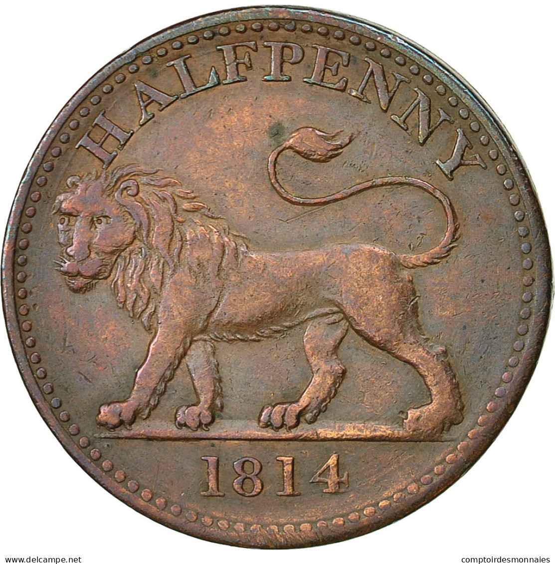 Monnaie, Grande-Bretagne, British Copper Company, Halfpenny Token, 1814, Rare - Other & Unclassified