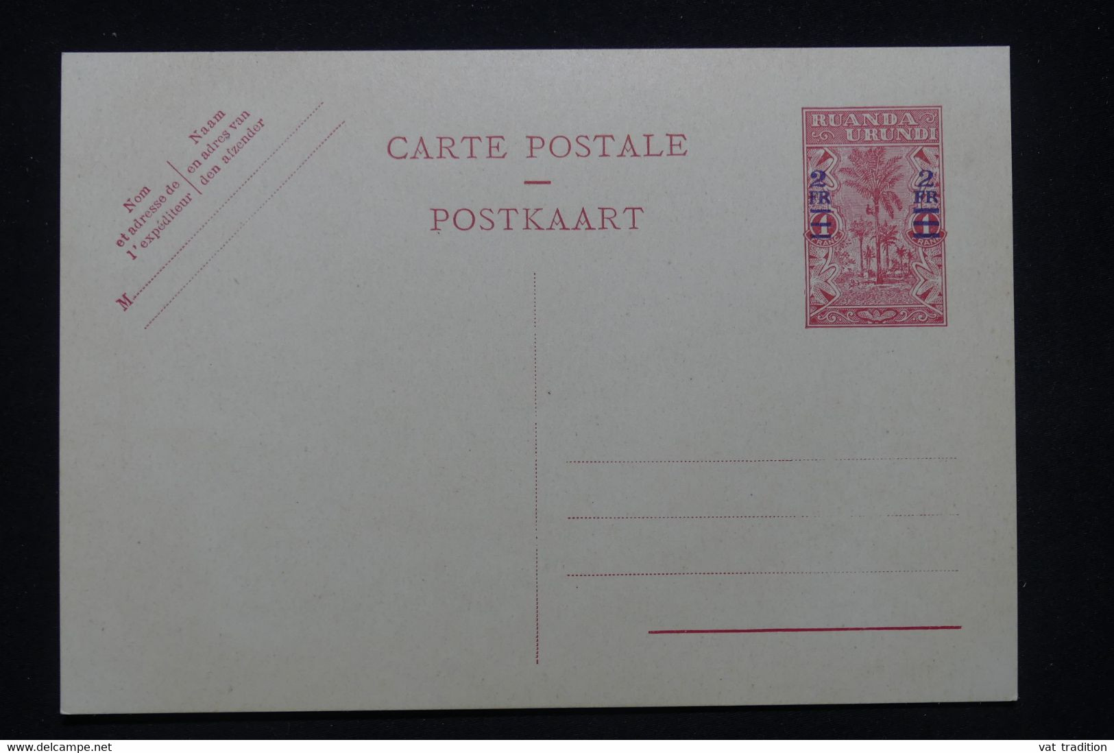 RUANDA URUNDI - Entier Postal Surchargé, Non Circulé - L 100227 - Ganzsachen