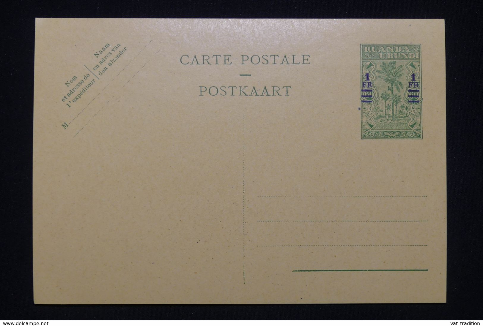 RUANDA URUNDI - Entier Postal Surchargé, Non Circulé - L 100228 - Interi Postali
