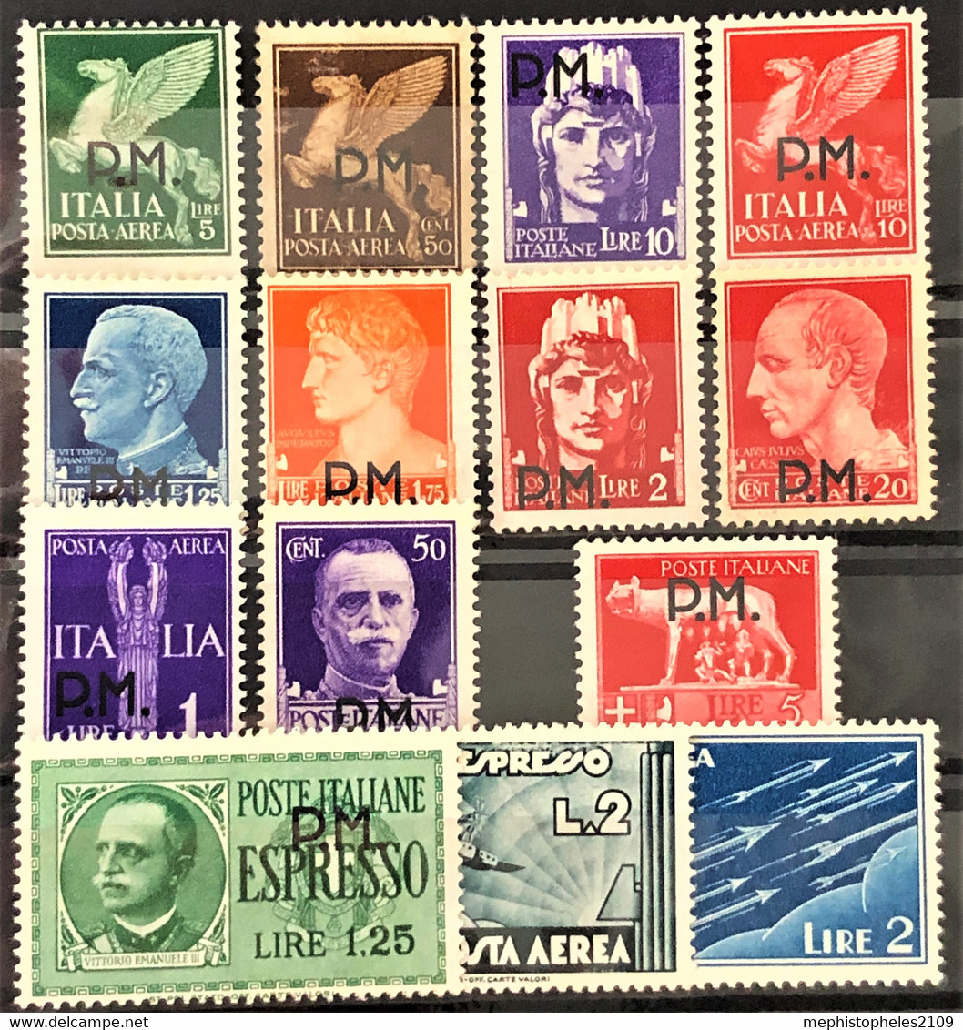 ITALY / ITALIA 1942 - Posta Militare - 14 Stamps - Military Mail (PM)