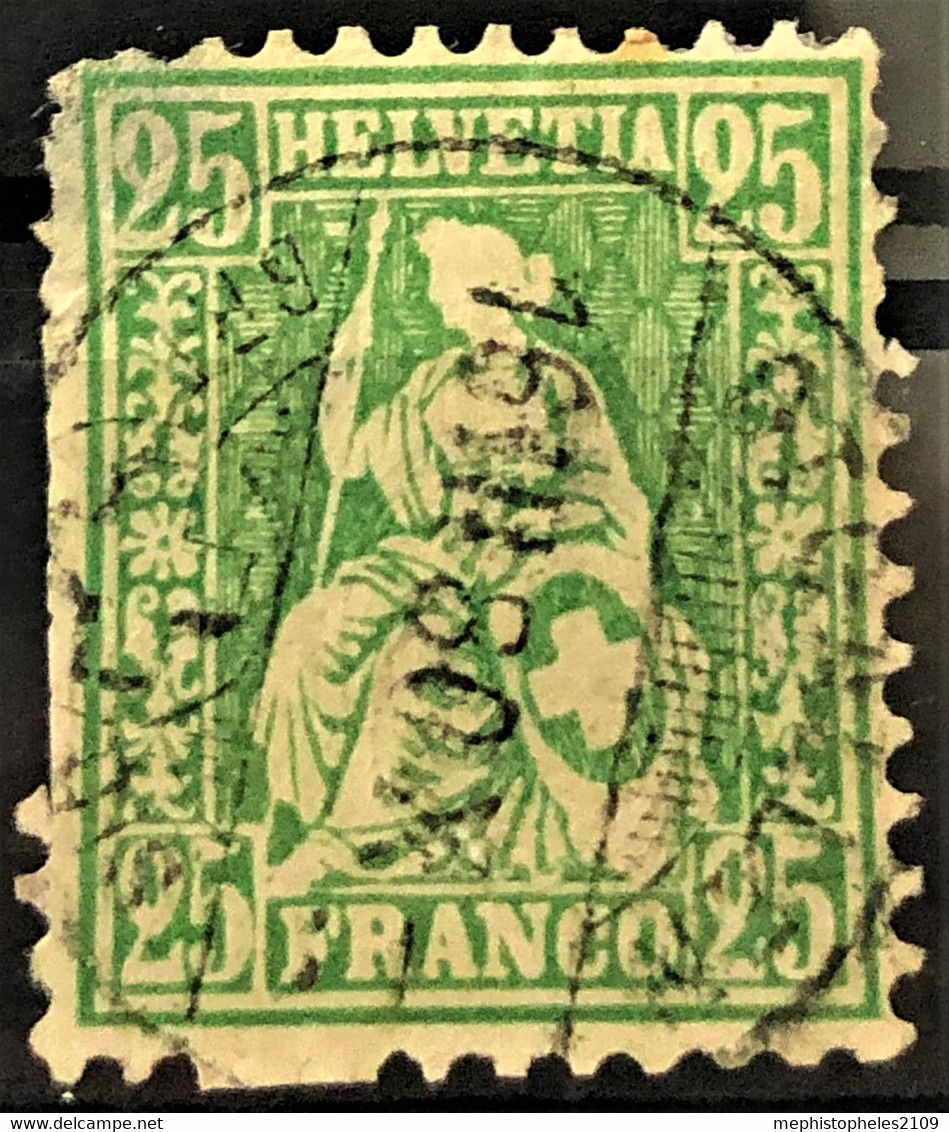 SWITZERAND 1867 - Canceled - Sc# 55 - 25r - Oblitérés