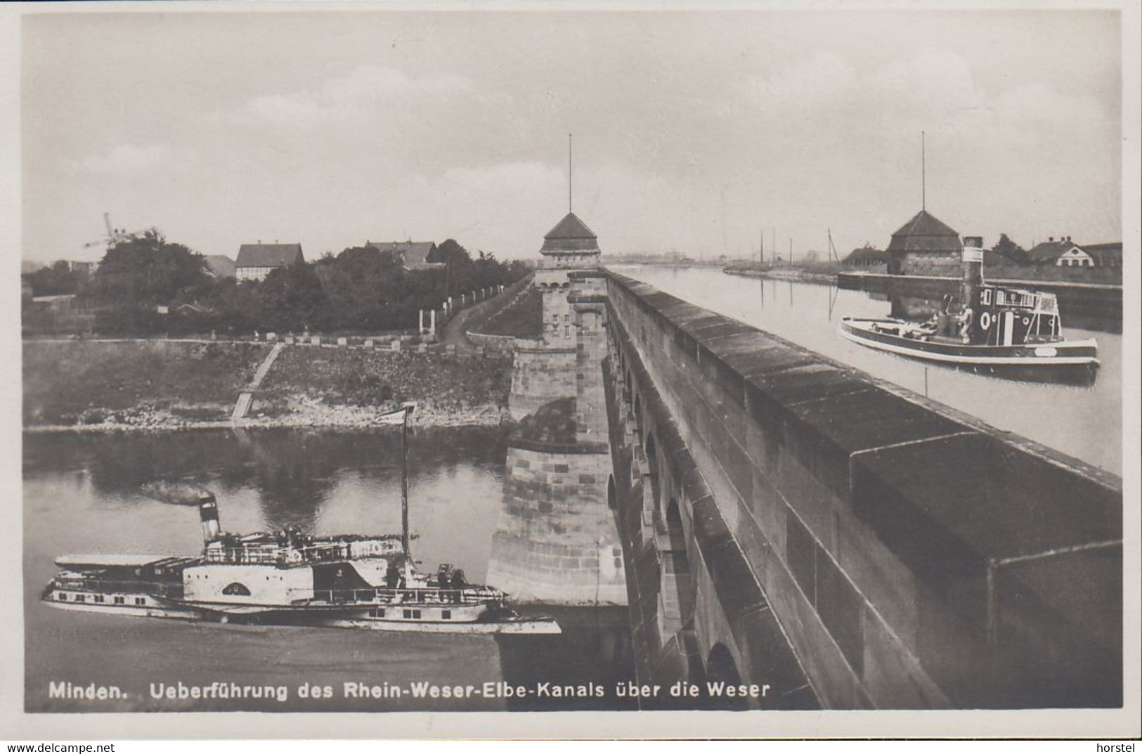 D-32423 Minden - Überführung Des Rhein-Weser-Elbe-Kanals über Die Weser - Schlepper - Dampfer - Minden