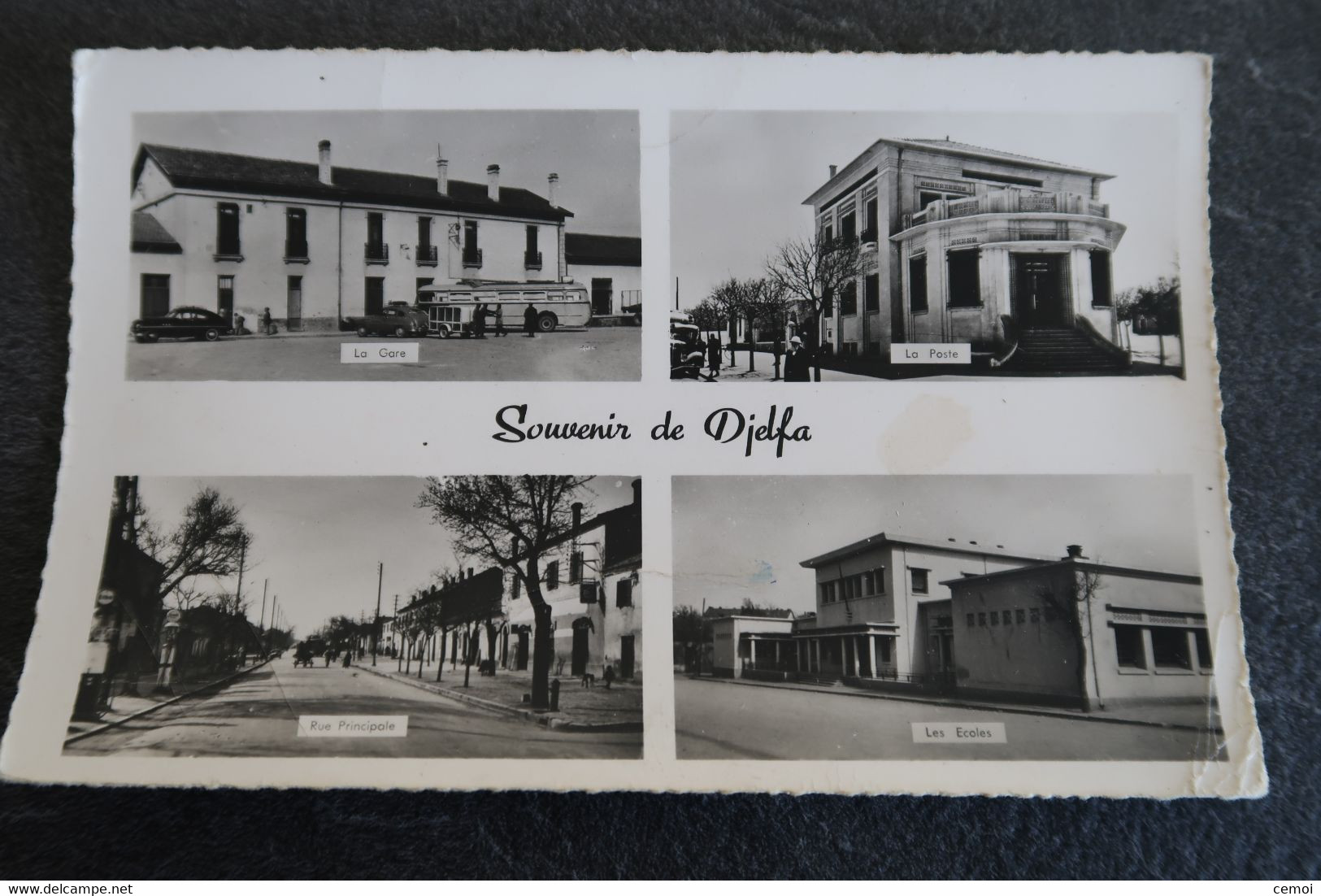 CPSM Multivues - DJELFA : La Gare, La Poste, Les écoles Et La Rue Principale - 1957 - Djelfa