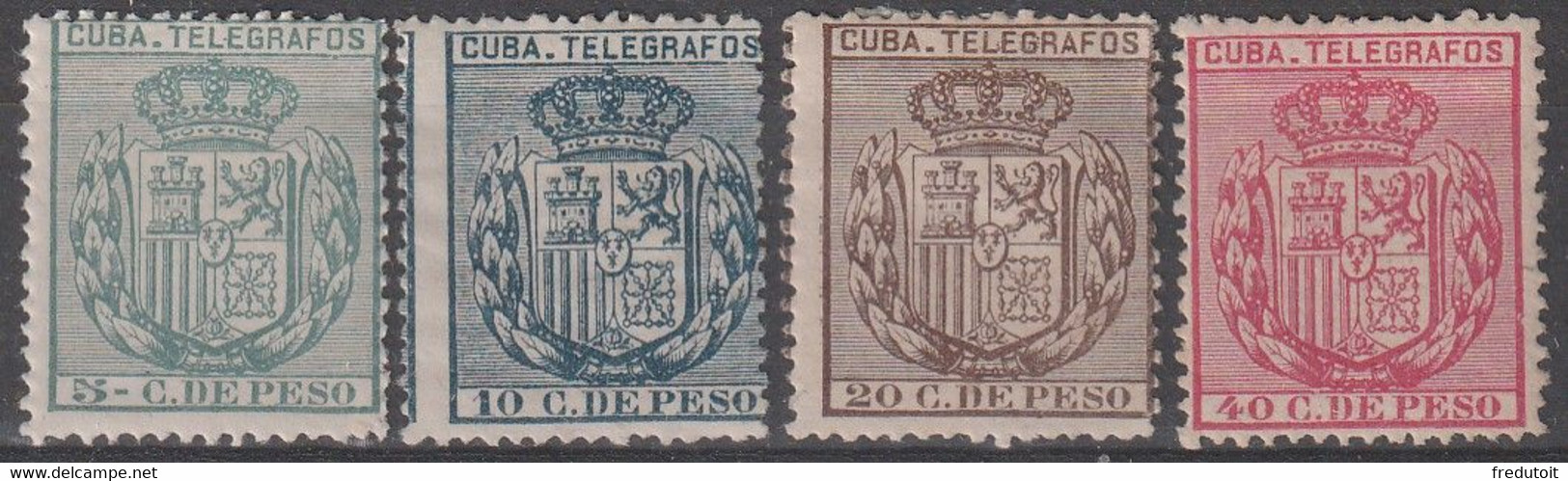 CUBA - TELEGRAPHE - N°78/81 * (1896) - Telegraphenmarken