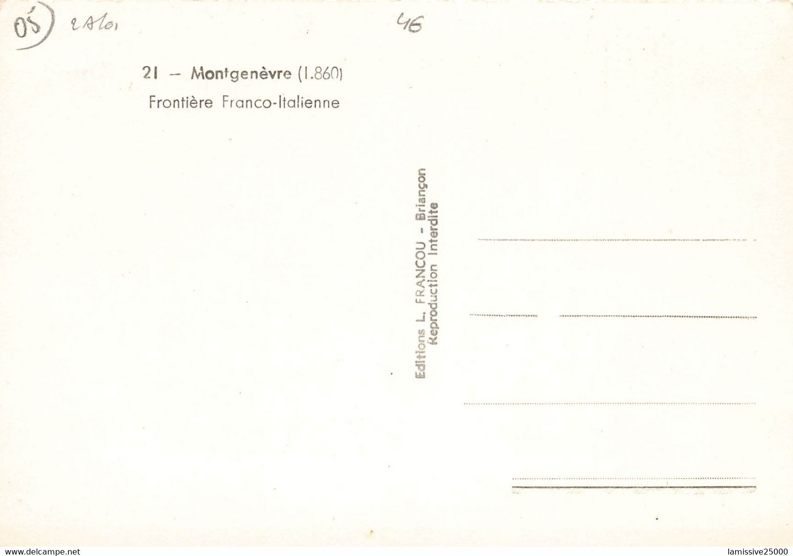 05 Mont Genévre Vue Générale De La Douane - Autres & Non Classés