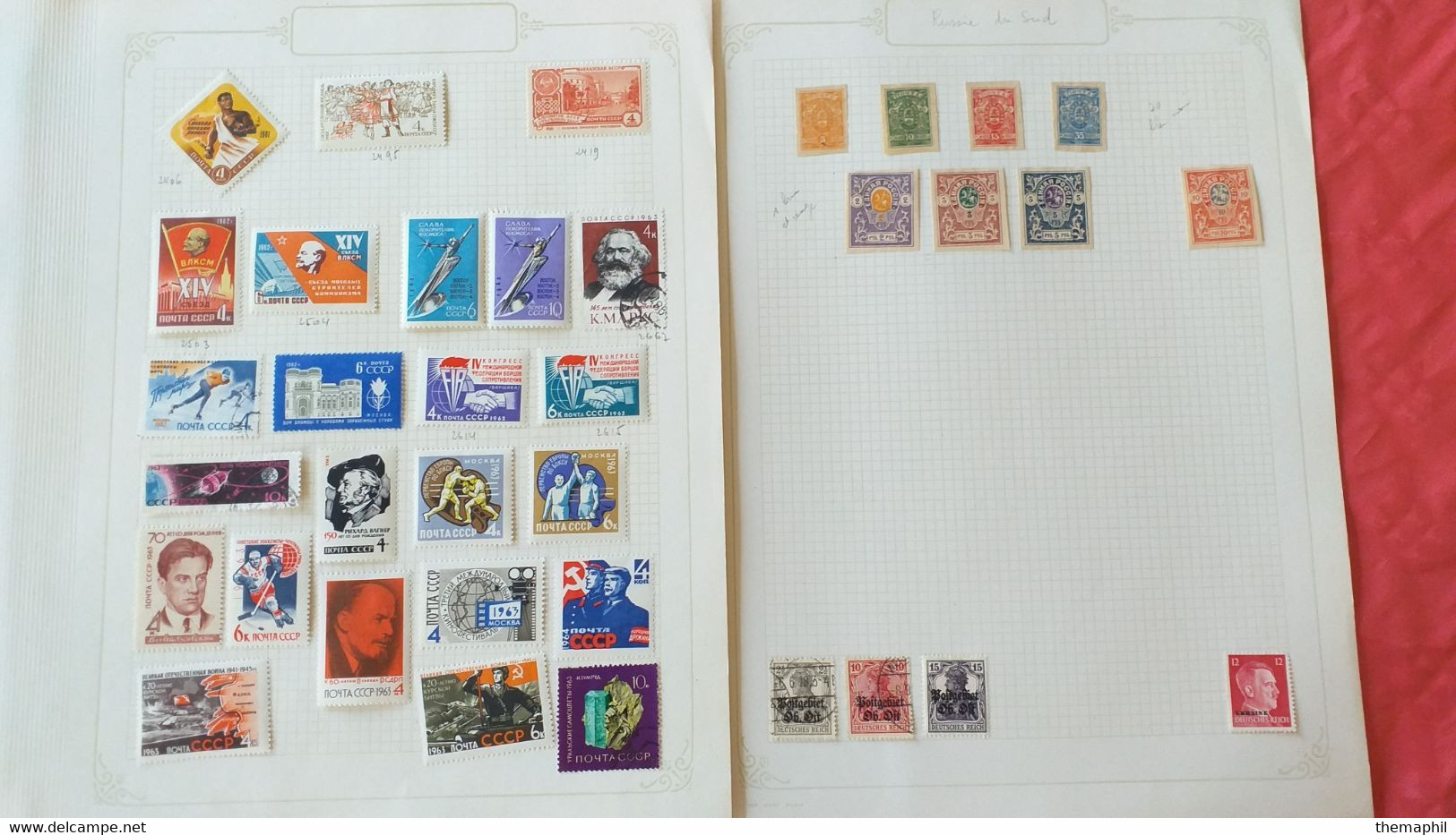 lot n° TH 537 RUSSIE et pologne une collection sur page d'albums obl. et neufs x