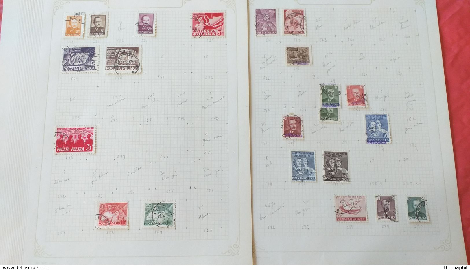 lot n° TH 537 RUSSIE et pologne une collection sur page d'albums obl. et neufs x