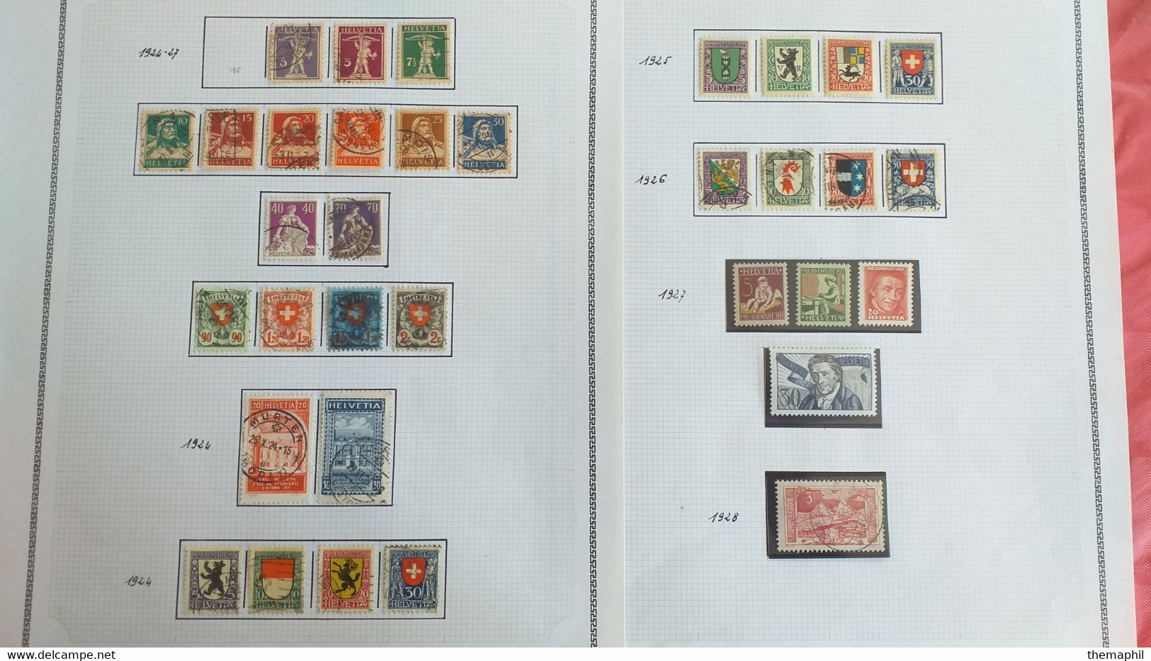 Lot N° TH 533 SUISSE Une Collection Sur Page D'albums Neufs X Et Obl. - Colecciones (en álbumes)