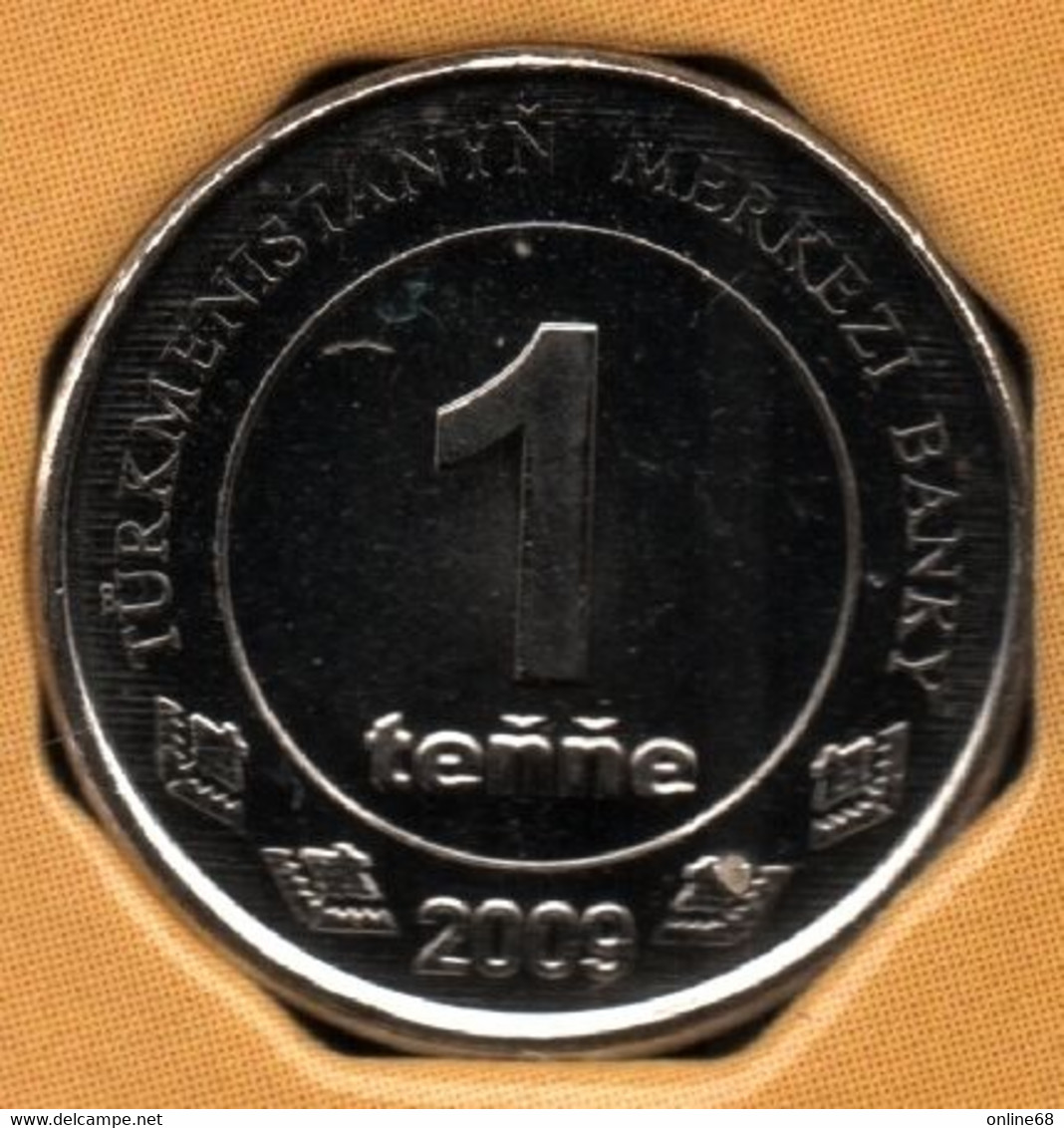 TÜRKMENISTAN 1TENGE 2009 KM# 95 Carte Du Turkmenistan - Turkmenistan