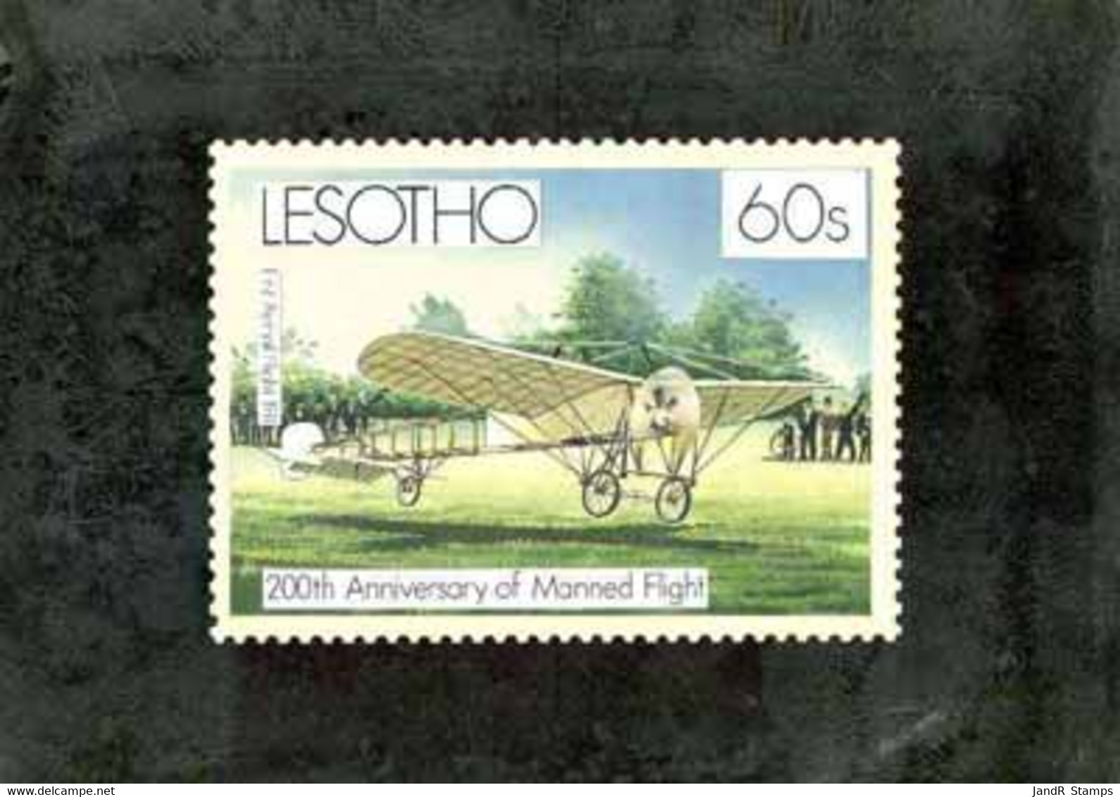 Lesotho 1983 Manned Flight - Original Hand-painted Artwork For 60s Value (First Airmail Flight) Comprising The Artwork 1 - Lesotho (1966-...)