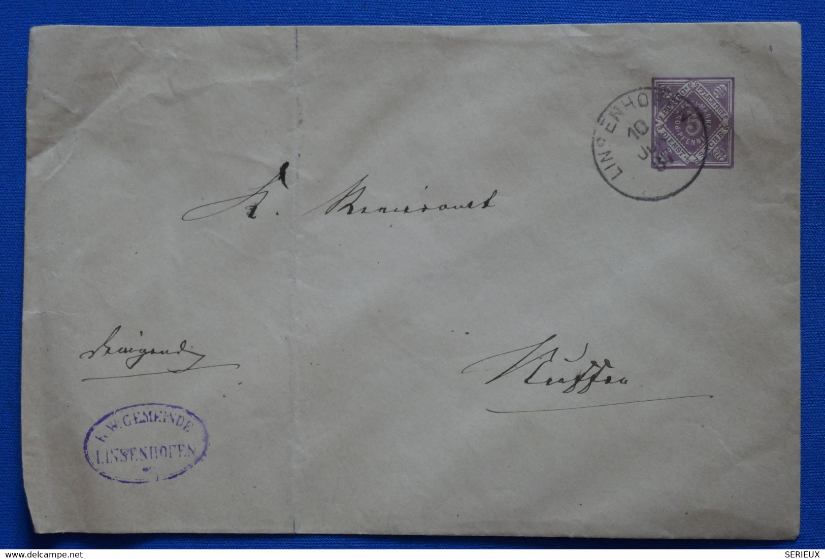 U19 SACHEN  BELLE LETTRE ENTIER ASSEZ  RARE 1887  LINSENHOFEN POUR NEUFFEN + AFFRANCHISSEMENT PLAISANT - Postal  Stationery