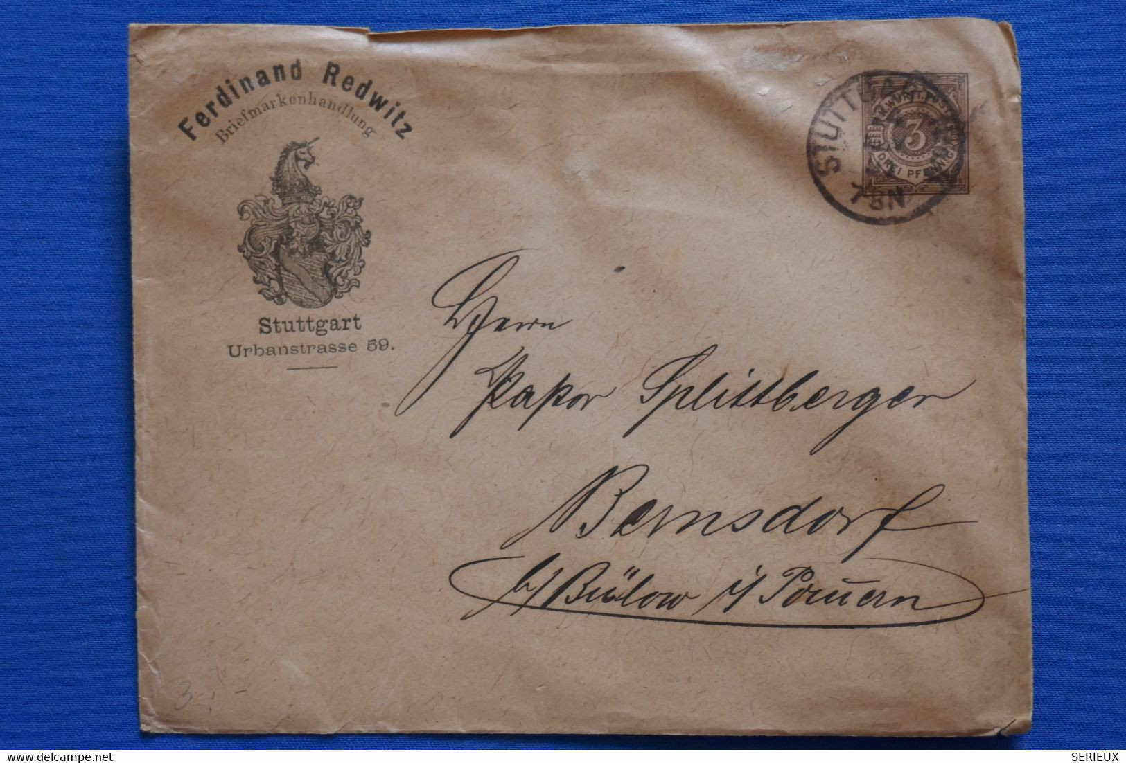 U19 WUTTENBERG   BELLE LETTRE ENTIER ASSEZ  RARE 1891 STUTTGART POUR BERSDORF + AFFRANCHISSEMENT INTERESSANT - Postal  Stationery