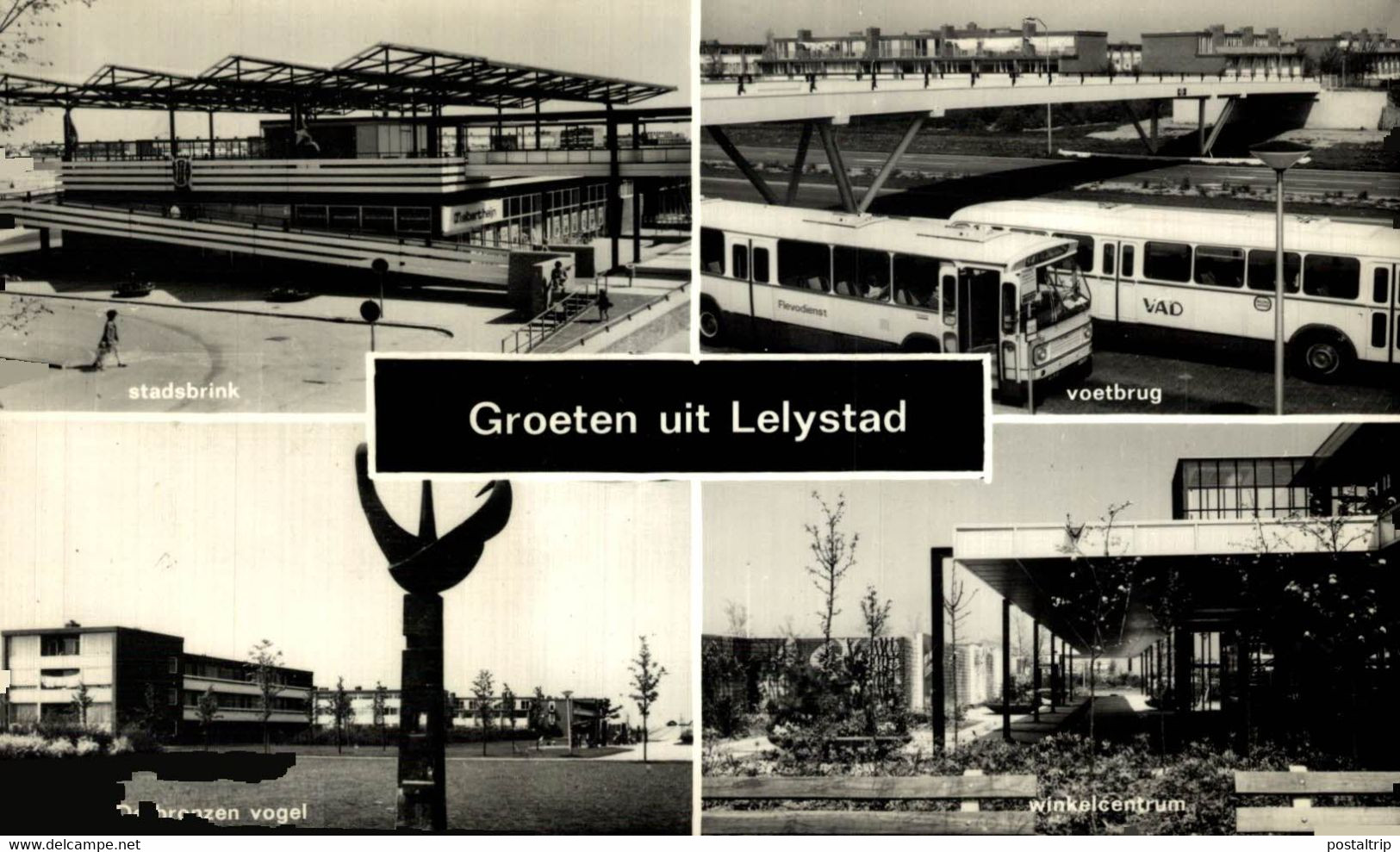 GROETEN UIT LELYSTAD  STADSBRINK  VOETBRUG  WINKECENTRUM     FLEVOLAND  HOLLAND HOLANDA NETHERLANDS - Lelystad