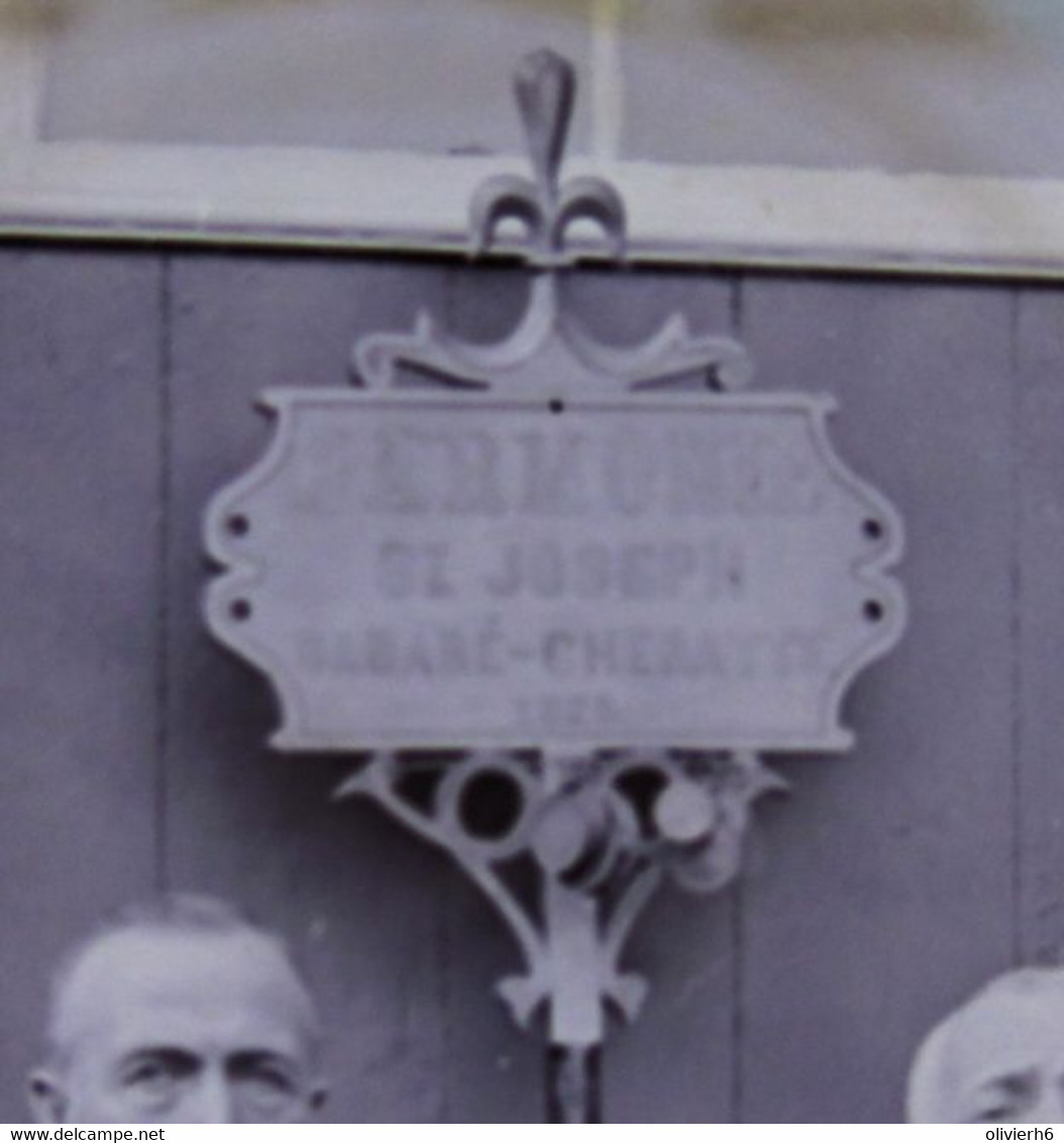 PHOTO SUR VERRE BELGIQUE (M2105) ORCHESTRE FANFARE A VISE (2 vues) HARMONIE ST JOSEPH SABARé CHERATTE 1825