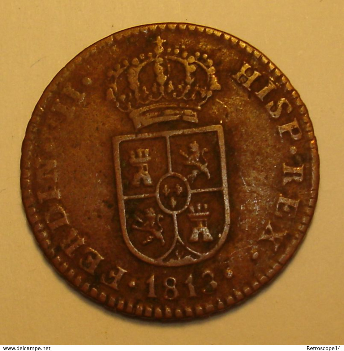 RARO 1813 QUARTO FERNANDO VII CATALUNA CATALOGNA ESPANA KM 119 Catalogne Espagne Spain - Münzen Der Provinzen