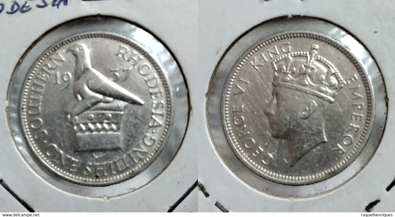 SOUTHERN RHODESIA ONE SHILLING 1937 Km# 11 SILVER (G#08-148) - Rhodésie