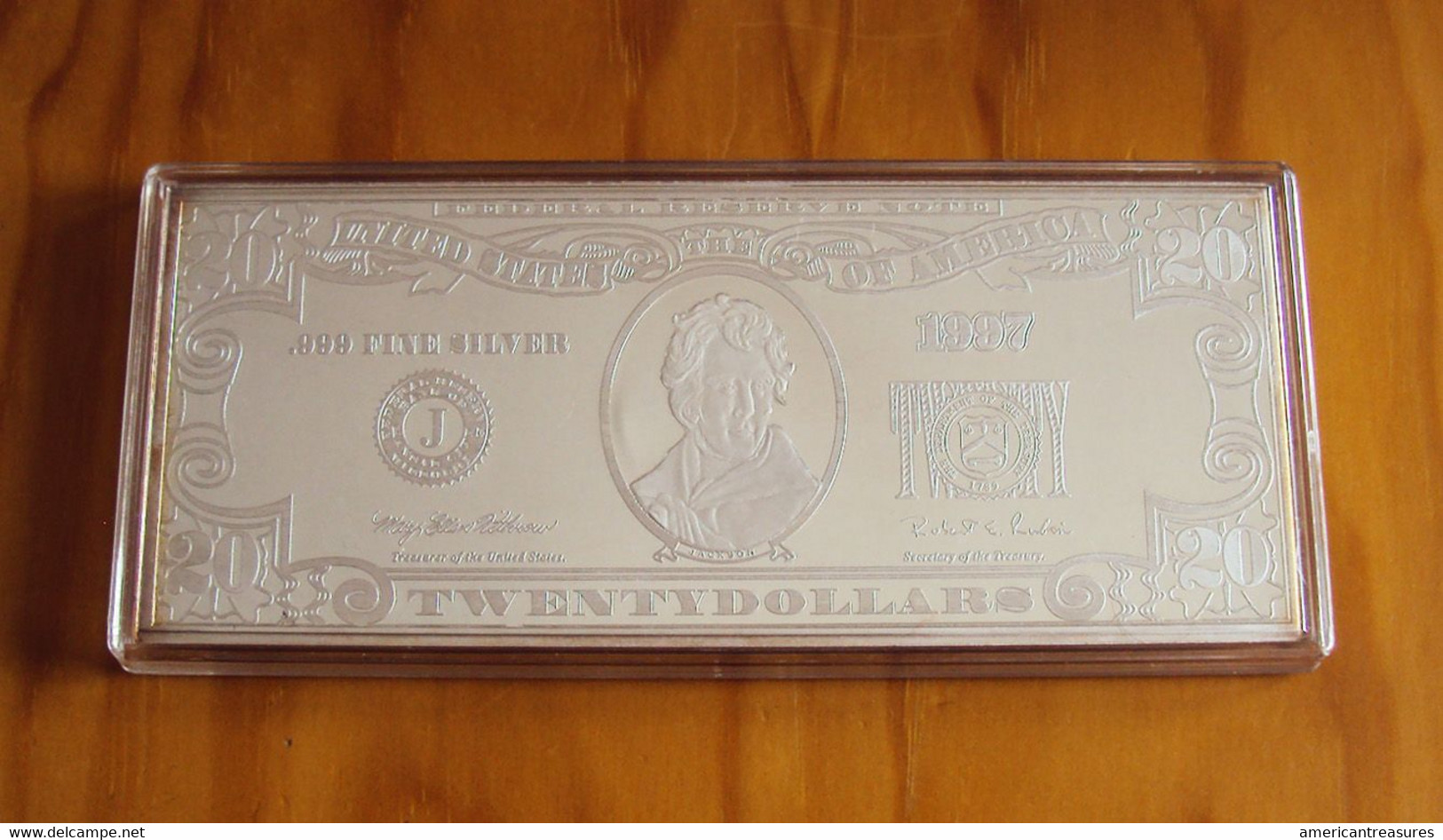 USA .999 Fine Silver 4 Troy Ounce '20 Dollar Federal Reserve Note' - UNCIRCULATED - SCARCE - Otros – América