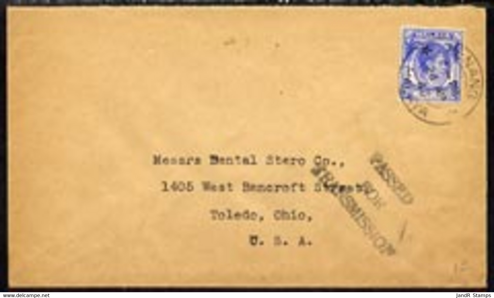 Malaya - Penang 1940 Cover To USA Bearing Straits 12c Blue Tied Double Ring Penang Cds With Passed/ For/ Transmission H/ - Malaya (British Military Administration)