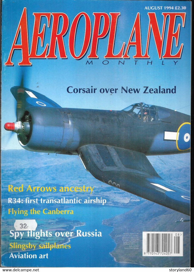 Revue Aéroplane 1994, Dirigeable R-34, Corsair, Wapiti Red Arrow, Canberra , Planeurs - War 1939-45