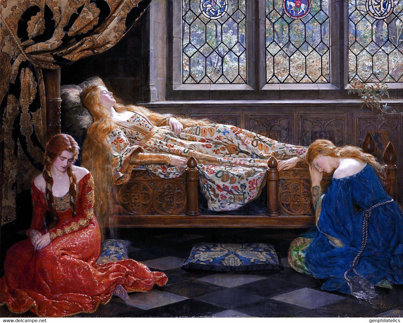 NEW D-Toys Jigsaw Puzzle 1000 Pieces Tiles John Collier "The Sleeping Beauty" - Puzzle Games