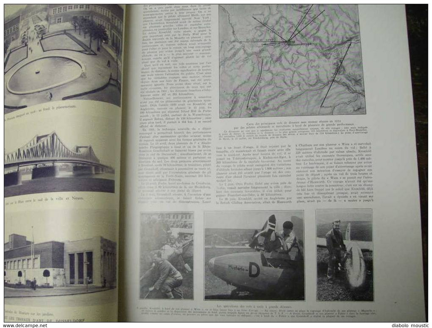 1931:Pub Automobiles ;Cologne ;Dusseldorf ;Vol Voiles Rossitten ;Voilier ;ALGER ;La Petite Ville Couleur ; Raid Citroën - L'Illustration
