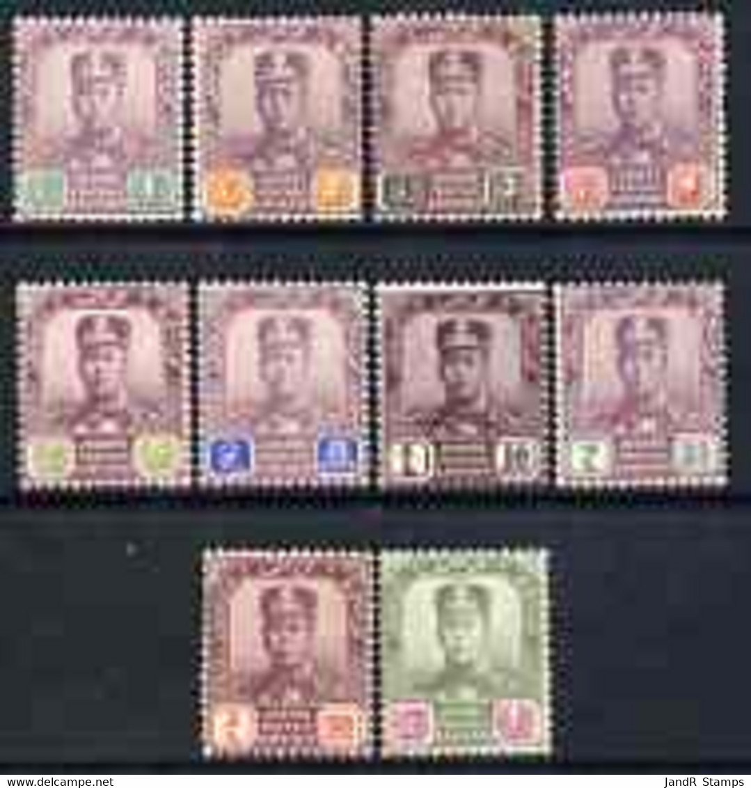 Malaya - Johore 1910-19 Sultan Set Complete, 50c Very Lightly Used Rest Mounted Mint, SG78-87 Cat £250 - Malaya (British Military Administration)