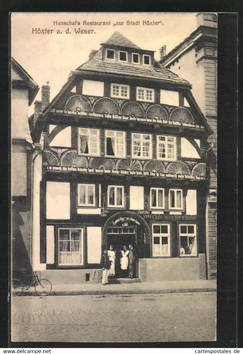 AK Höxter A. D. Weser, Restaurant Zur Stadt Höxter - Hoexter