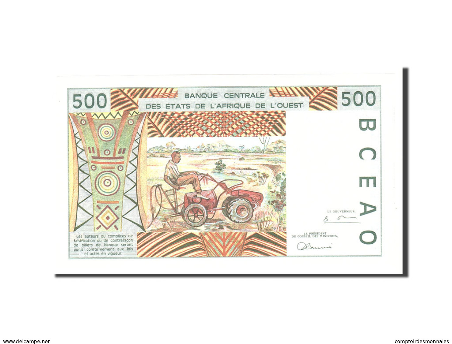 Billet, West African States, 500 Francs, 1997, Undated, KM:910Sa, NEUF - États D'Afrique De L'Ouest