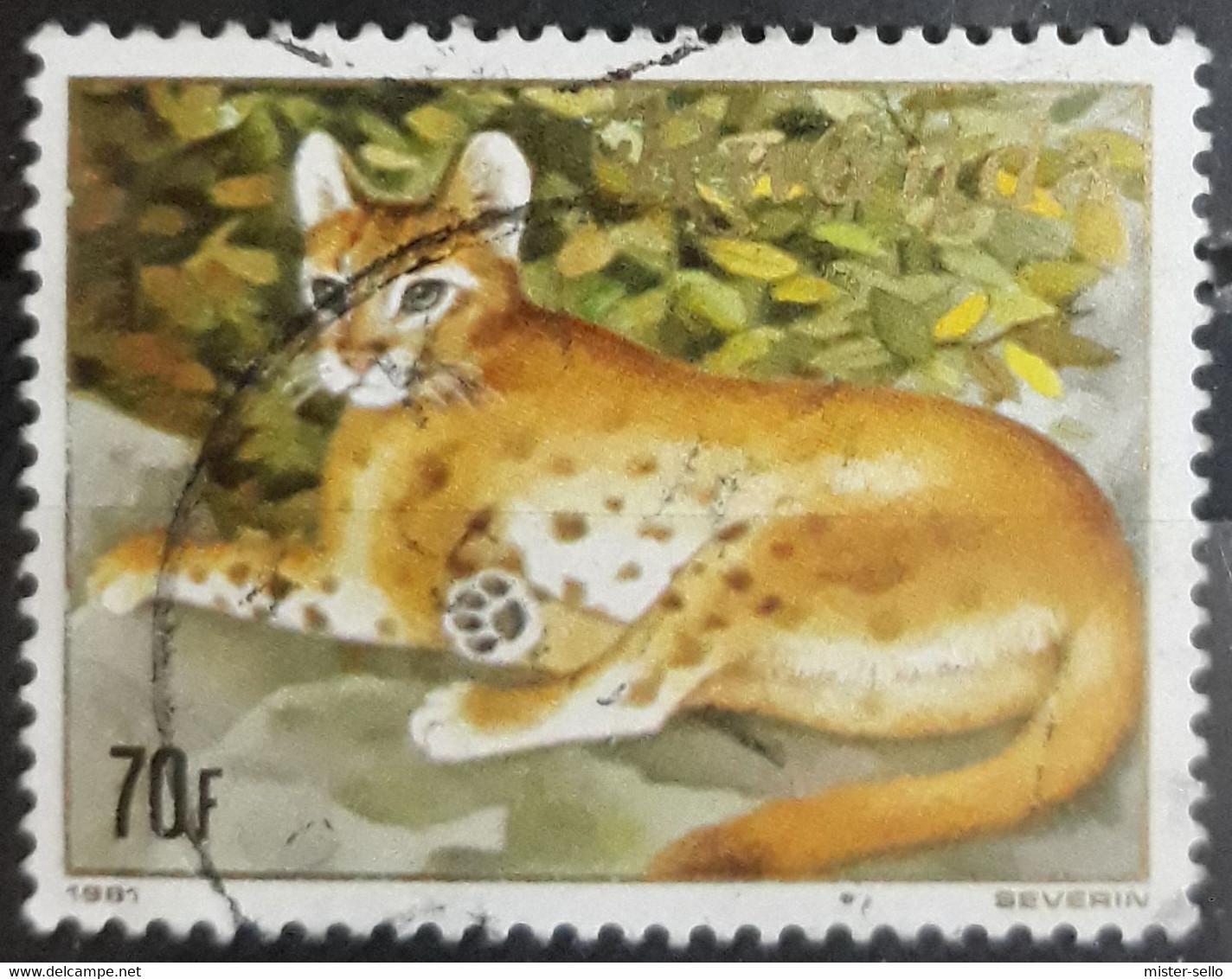 RWANDA 1981 Carnivorous Animals. USADO - USED. - Used Stamps