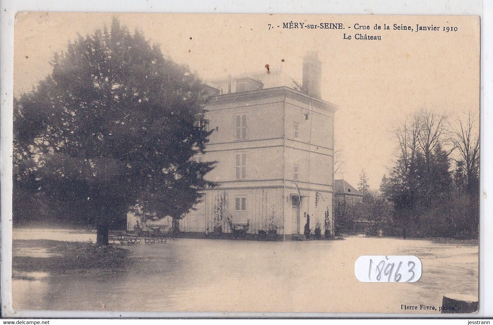 MERY-SUR-SEINE- CRUE DE LA SEINE- 1910- LE CHATEAU INONDE - Autres & Non Classés